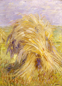golden haystack in a field during harvest alluding to pastoral rhythms